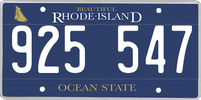 RI license plate 925547