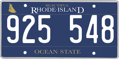 RI license plate 925548