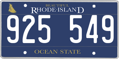 RI license plate 925549