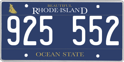 RI license plate 925552