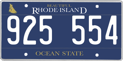 RI license plate 925554