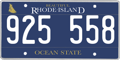 RI license plate 925558