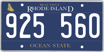 RI license plate 925560