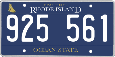 RI license plate 925561