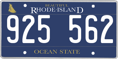 RI license plate 925562
