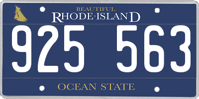 RI license plate 925563
