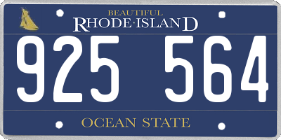 RI license plate 925564