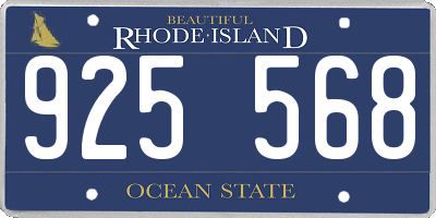 RI license plate 925568