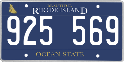 RI license plate 925569