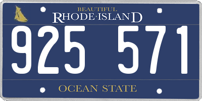 RI license plate 925571