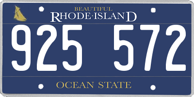 RI license plate 925572