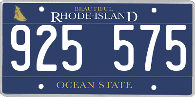 RI license plate 925575