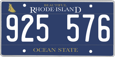RI license plate 925576
