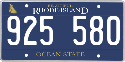 RI license plate 925580