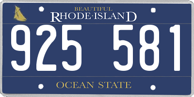 RI license plate 925581