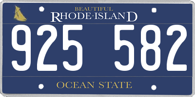 RI license plate 925582