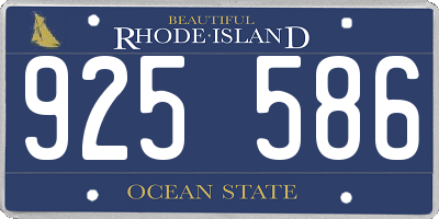 RI license plate 925586