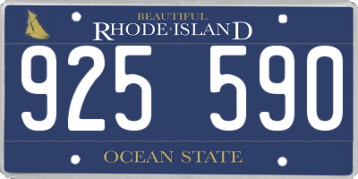 RI license plate 925590