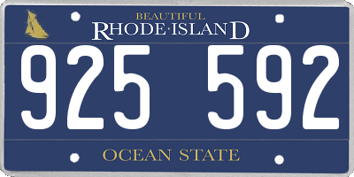 RI license plate 925592