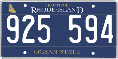 RI license plate 925594