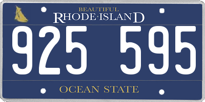 RI license plate 925595