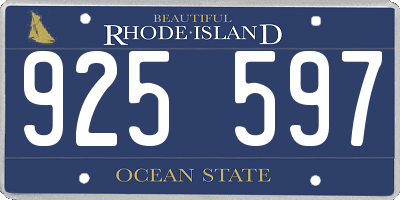 RI license plate 925597