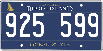 RI license plate 925599