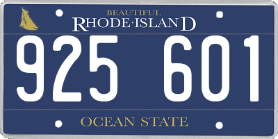 RI license plate 925601