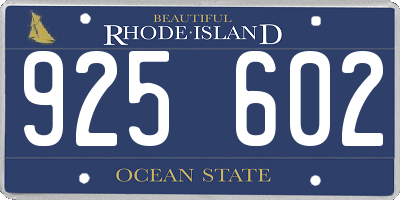 RI license plate 925602