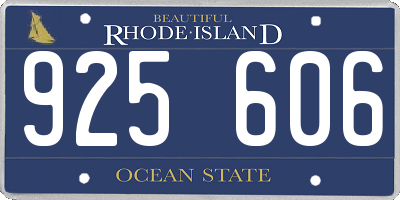 RI license plate 925606