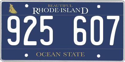 RI license plate 925607