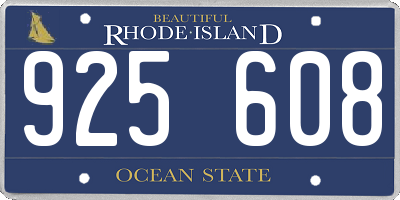 RI license plate 925608