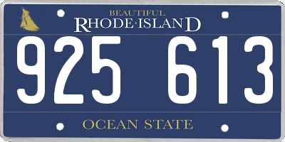 RI license plate 925613