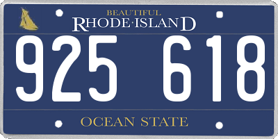 RI license plate 925618
