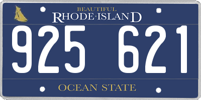 RI license plate 925621