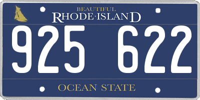 RI license plate 925622