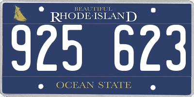 RI license plate 925623