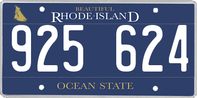 RI license plate 925624