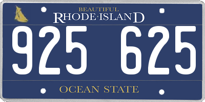 RI license plate 925625