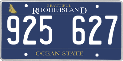 RI license plate 925627
