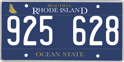 RI license plate 925628