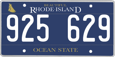 RI license plate 925629
