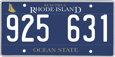 RI license plate 925631