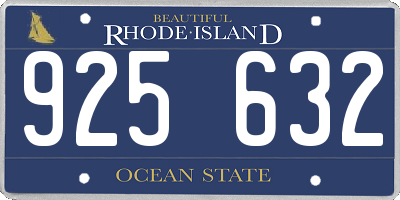 RI license plate 925632