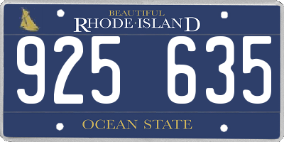 RI license plate 925635