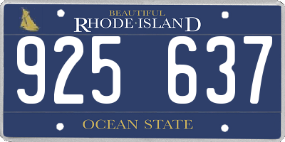 RI license plate 925637