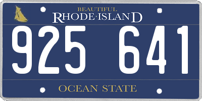 RI license plate 925641