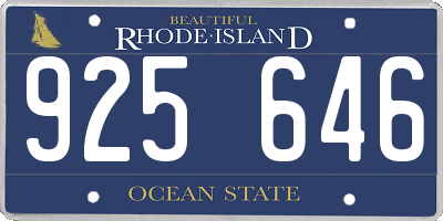 RI license plate 925646