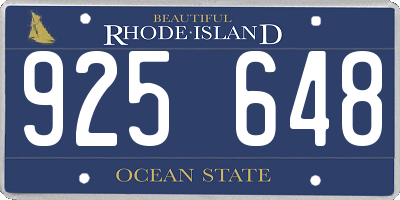 RI license plate 925648