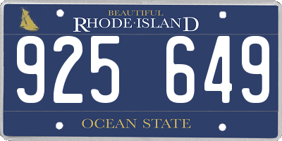 RI license plate 925649